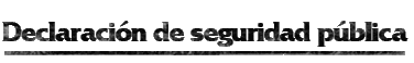 Declaración de seguridad pública